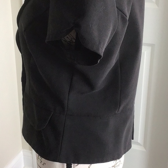Women’s MKM Designs Black Short Sleeve vintage 80s Blazer faux pockets Sz 10 - Picture 4 of 9